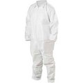 Keystone Safety KeyGuard® Coverall, Elastic Wrists & Ankles, Zipper Front, Single Collar, White, 3XL, 25/CS CVL-KG-E-3XL